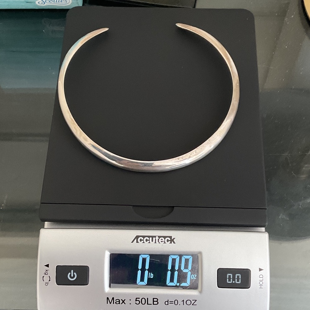 Structural Solid Sterling Silver Cuff Necklace. T… - image 5